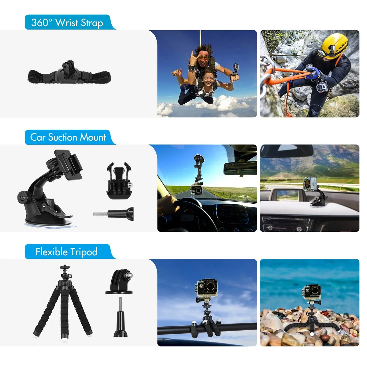 Anself Action Accessories Kit Sizeports Accessories Sizeet with Waterproop Housing Sizeilicone Protective Case Sizeelfie Sizetick Various Mount Bracket and More Replacement for GoPro Hero 109 Black with