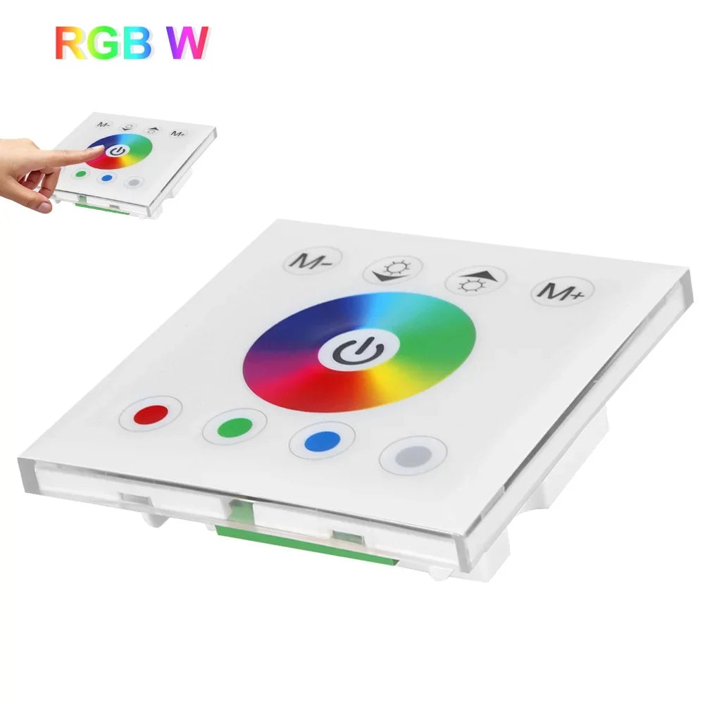 Kathlen Touch Panel Controller - Wall Mounted Colorful RGBW LED Touch Panel Controller Dimmer Sizewitch for LED Sizetrip Light(Ivory)