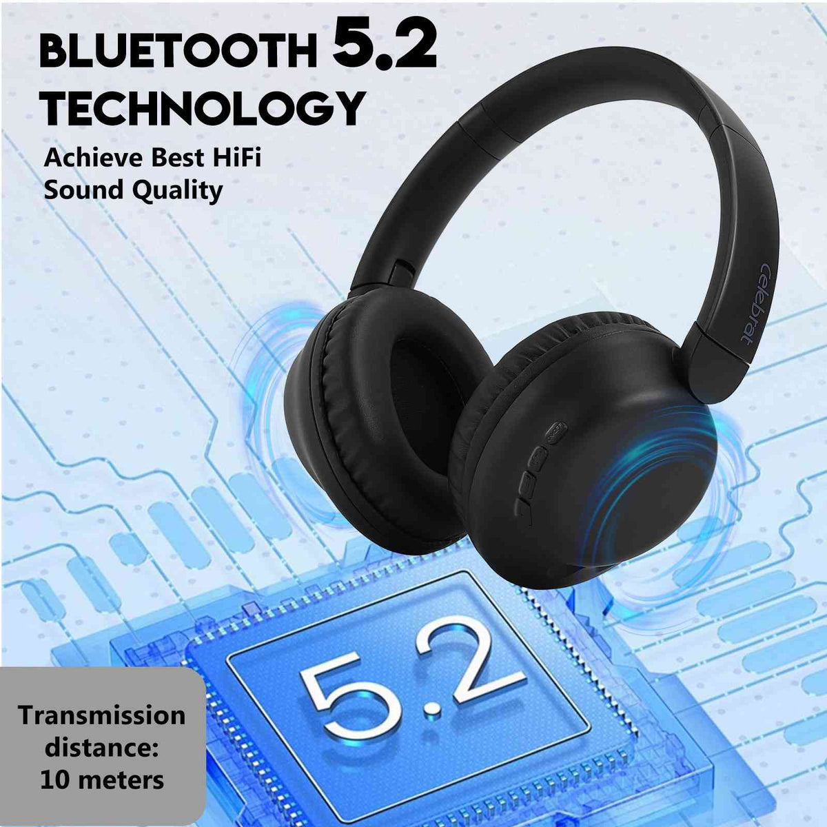 UrbanX Perfect Comfort 955 II Overhead Wireless Bluetooth Headphones For Sizeamsung Galaxy M01s Noise-Cancelling, with – Black