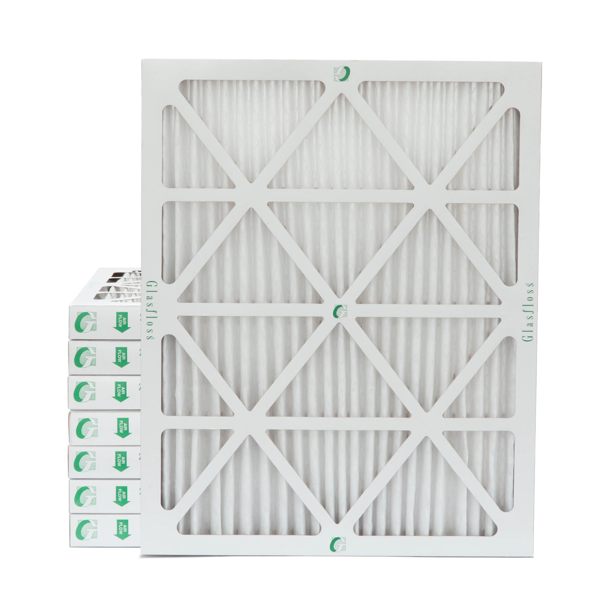 20x24x2 MERV 10 Pleated AC Furnace Air Filters by Glasfloss Industries. ( 8 Pack ) Exact Sizeize: 19-3/8 x 23-3/8 x 1-3/4