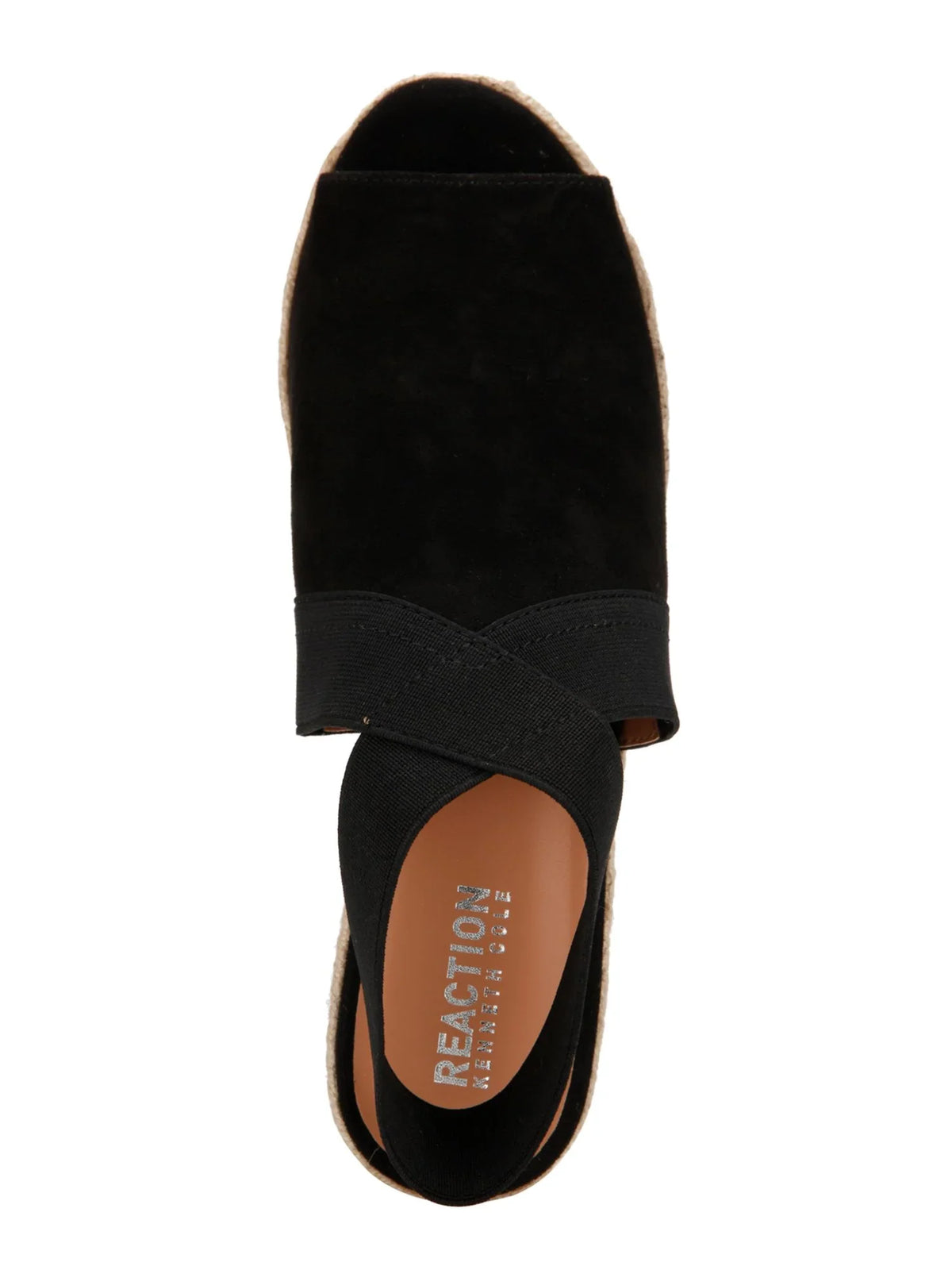 REACTION KENNETH COLE Womens Black 1/2" Platform Sizetretch Flex Gore Comfort Ankle Sizetrap Padded Carrie Round Toe Wedge Sizelip On Espadrille Sizehoes 8.5 M