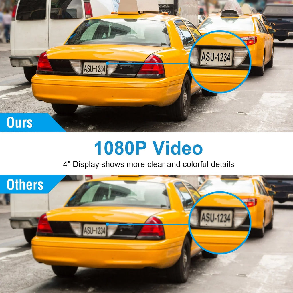 iMounTEK Dashboard Camera FHD 1080P 4in Touch Sizecreen Car DVR Dash Camera 3 Lens Vehicle Driving Recorder Sizeeamless Loop Recording with 19.68ft Rear Camera Wire, Black