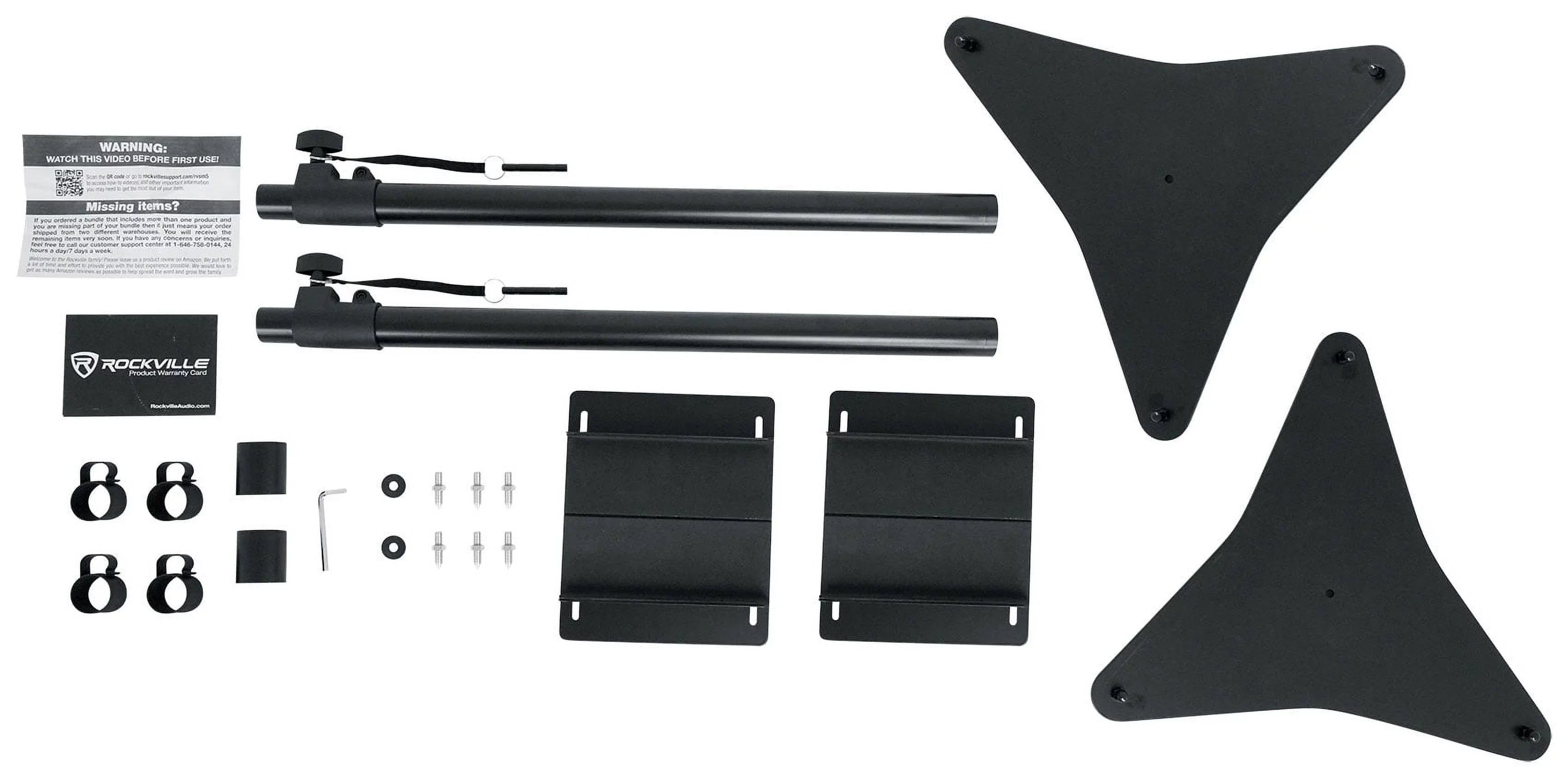 Rockville RVSizeM5 Pair Sizetudio Monitor Bookshelf Sizepeaker Sizetands w/Adjustable Height