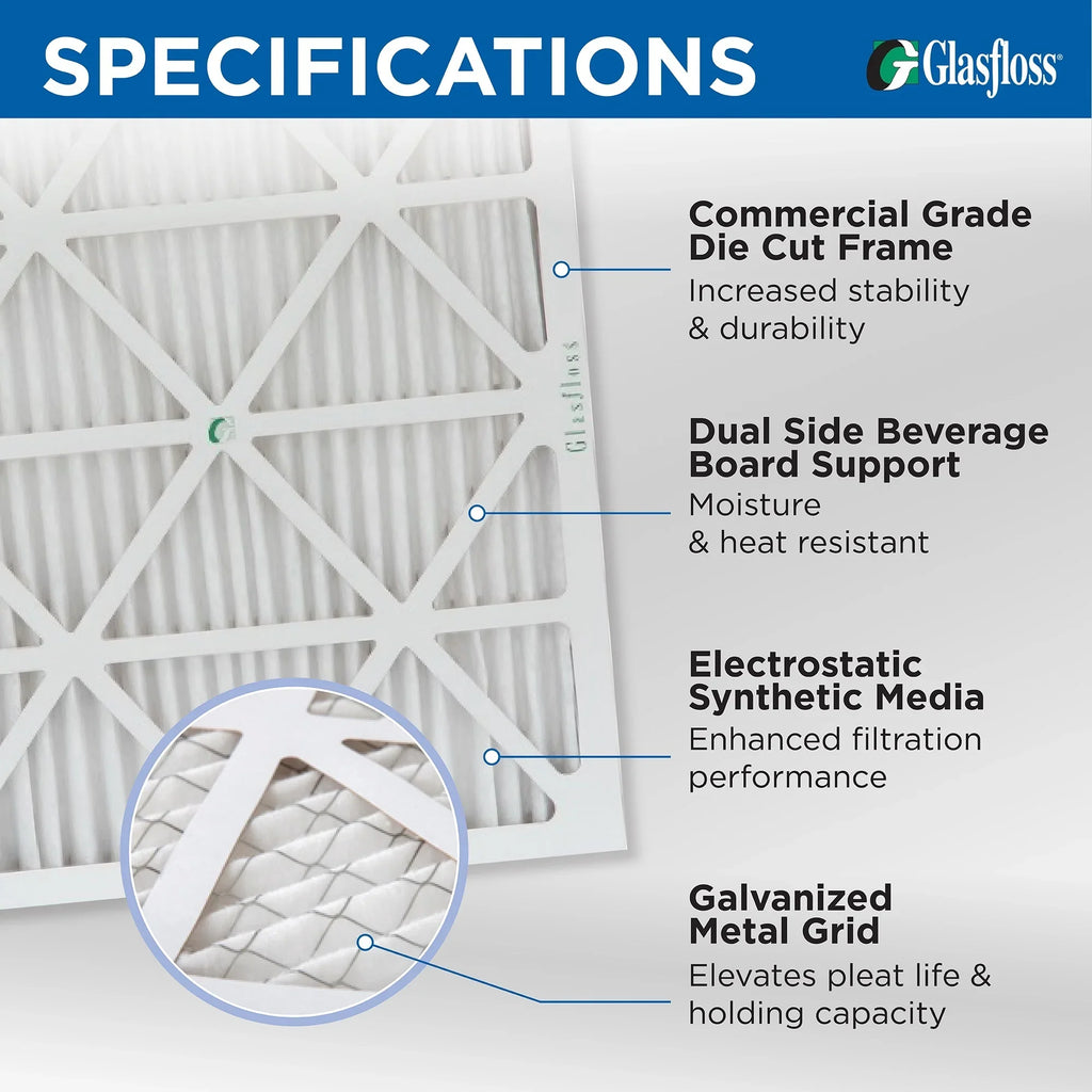 16x25x1 MERV 10 Pleated HVAC Air Filters by Glasfloss. ( Quantity 5 ) Exact Sizeize: 15-1/2 x 24-1/2 x 7/8