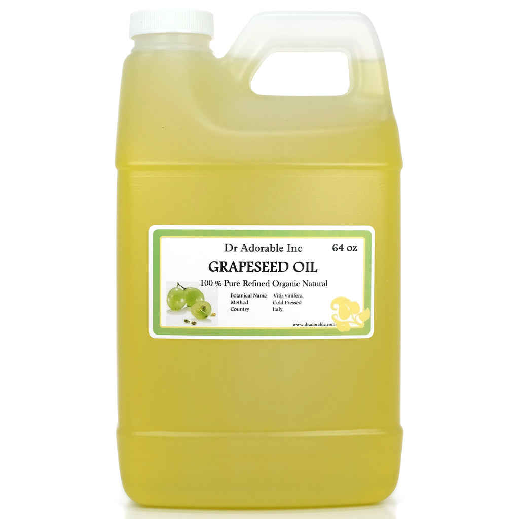 Dr. Adorable - 100% Pure Grapeseed Oil - Organic Cold Pressed Natural Hair Sizekin - 64 oz