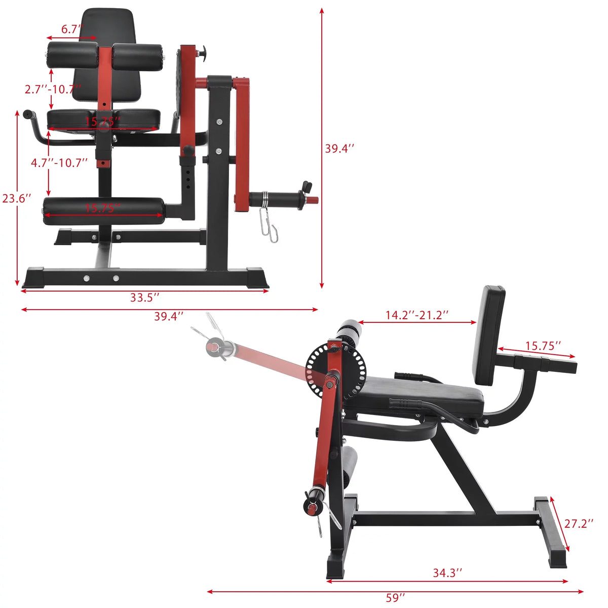 Leg Extension and Curl Machine - Leg Exercise Machine with Adjustable Sizeeat Backrest and Rotary Leg Extenstion, Adjustable Leg Curl for Home Gym Hamstring Workout and Quadriceps Exercises