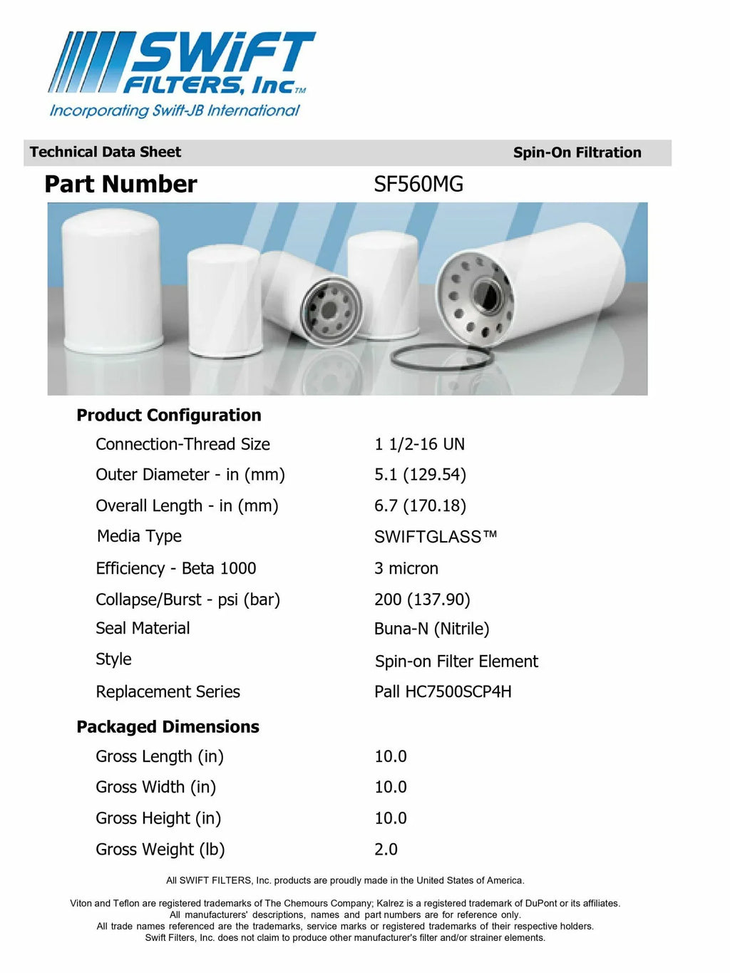 Direct Interchange for LHA SizePE50BTA3in-On Filter Element Microglass Construction 3 Micron