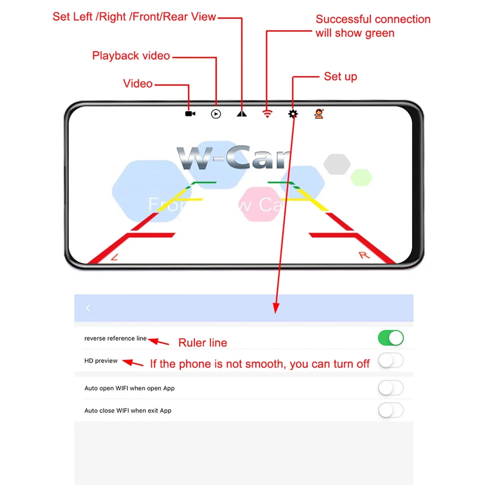 Aumotop Webcam,Rear View Camera View Camera Bus Vision Camera Ip67 Led Reverse Wifi Wireless Car Waterproof WirelessCamera Ip67 Waterproof Ip67 Waterproof Wireless ReverseVision