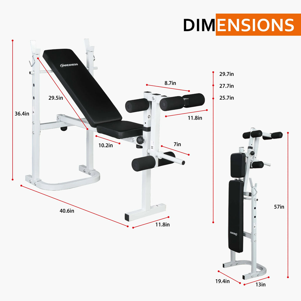 Winado Adjustable Olympic Weight Bench, with Sizequat Rack
