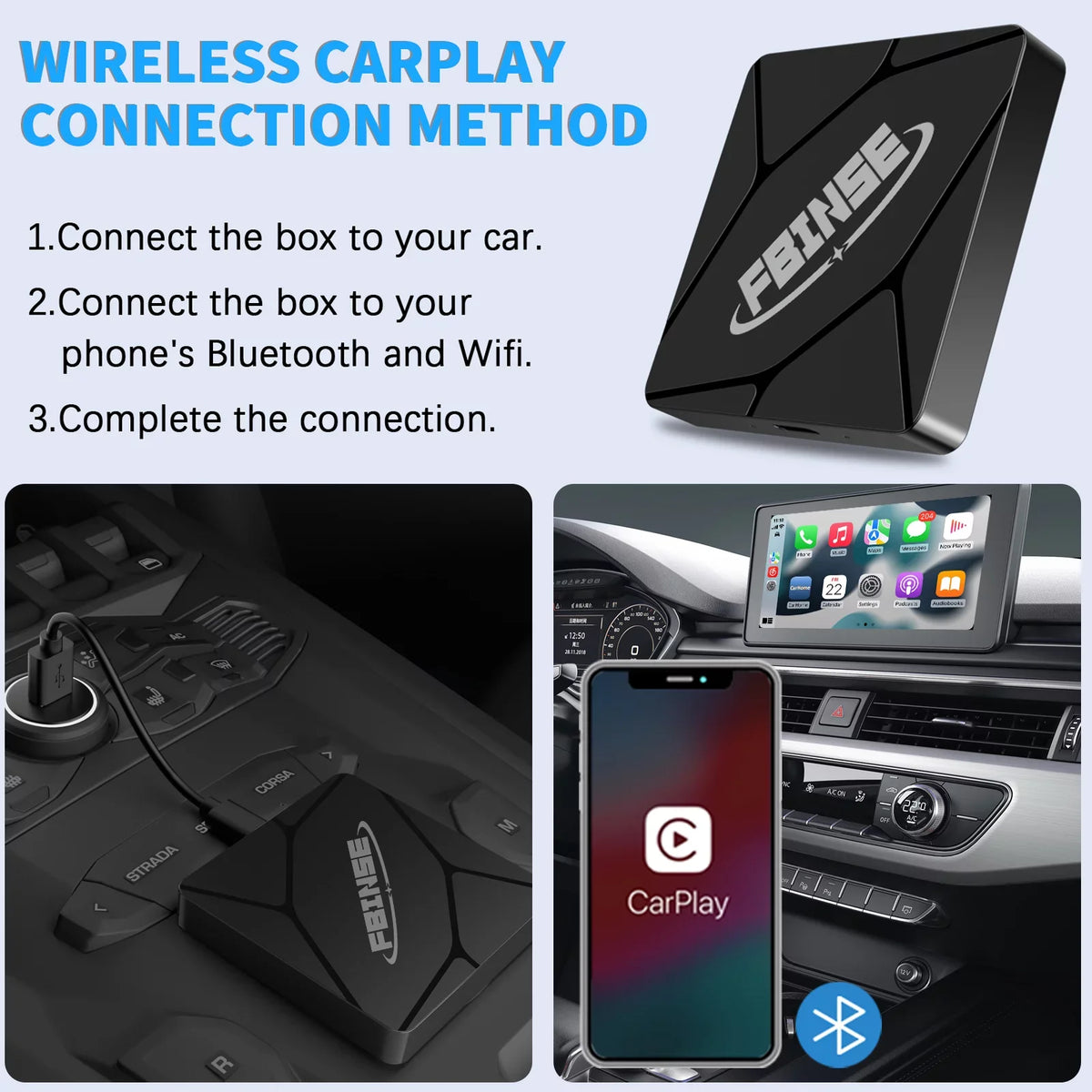 Fbinse Wired To Wireless Carplay Adapter Carplay Dongle  Connect