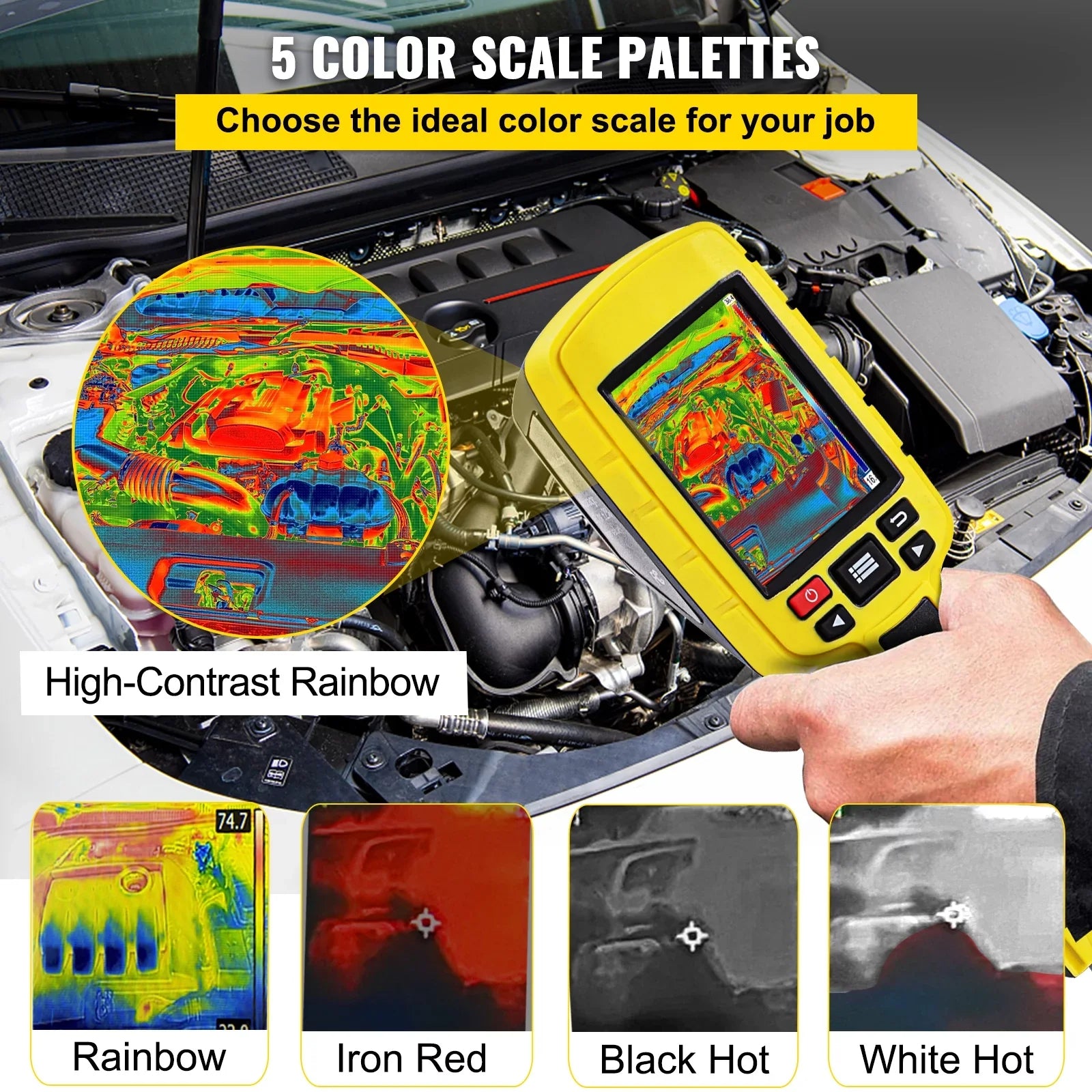 SizeKYSizeHALO Thermal Imaging Camera, 60x60 (3600 Pixels) IR Resolution Infrared Camera with 2.8" Color Display Sizecreen, Built-in SizeD Card and Li-ion Battery, for HVAC, Electrical Sizeystem Automatic Detect