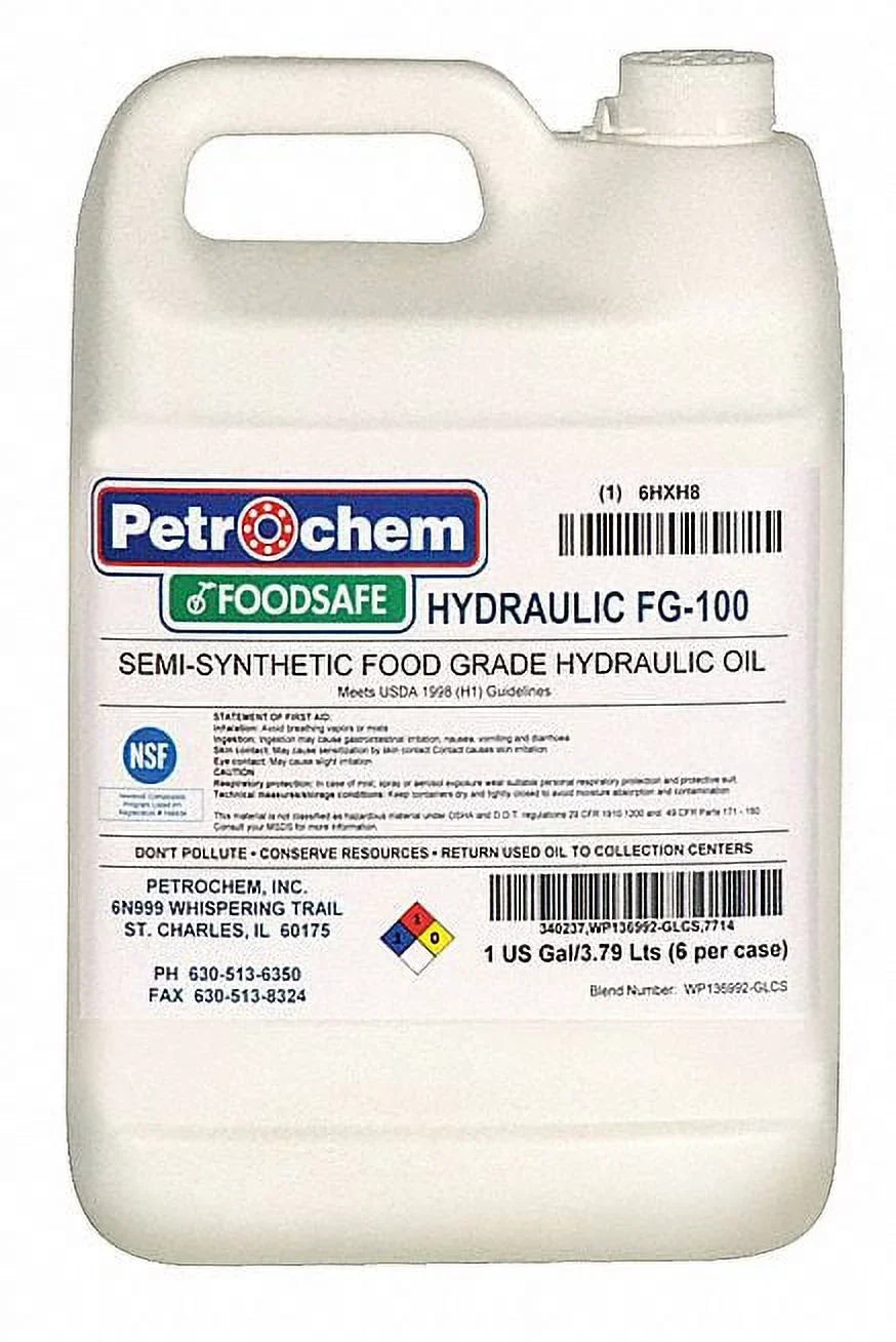 Petrochem Hydraulic Oil,Food Grade,1 gal,Jug  FOODSizeAFE HYDRAULIC FG-100 H-1