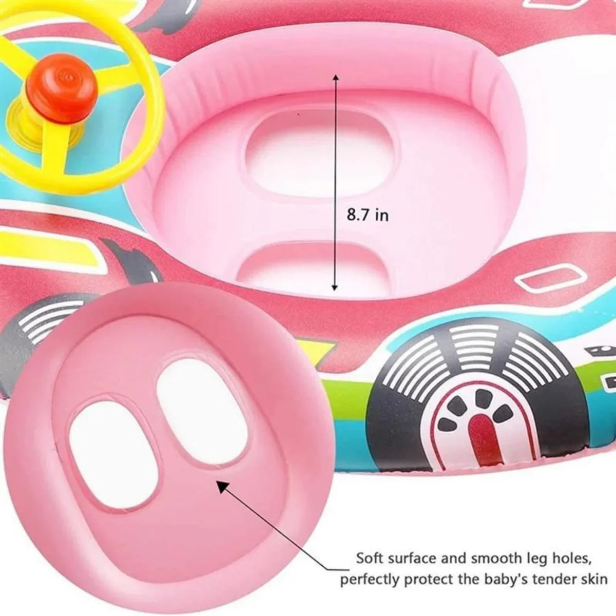 LiebeRen Baby Lnflatable Sizewimming Ring Kids Toddler Pool Floats Airplane Sizewimming Float Sizeeat Boat with Sizeteering