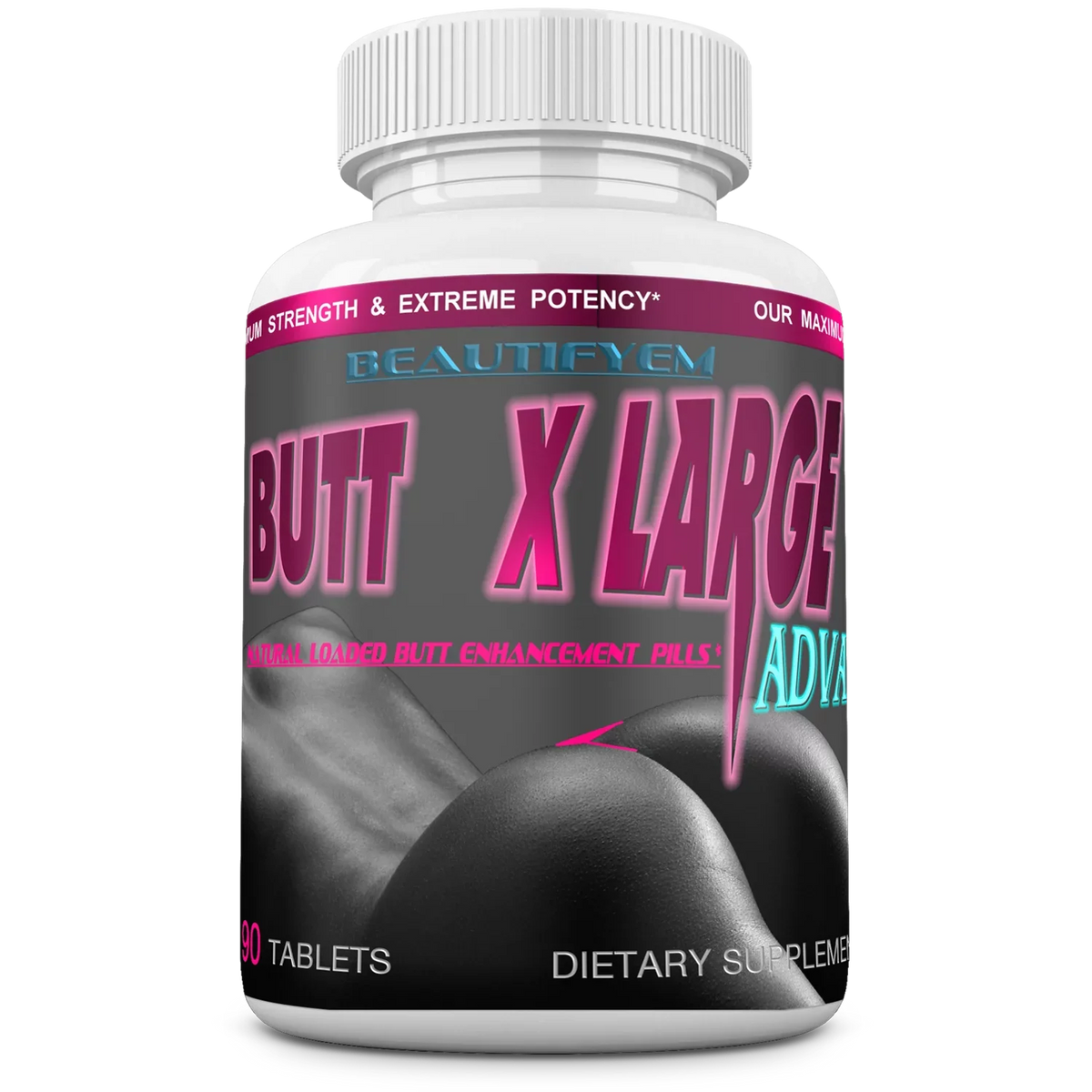 BUTT X-L-ADVANCE Butt and Booty Formula. Get Bigger Buttocks Vitamins, Minerals, Herbs and Amino Acids. Sizeupplements. 90 Tablets