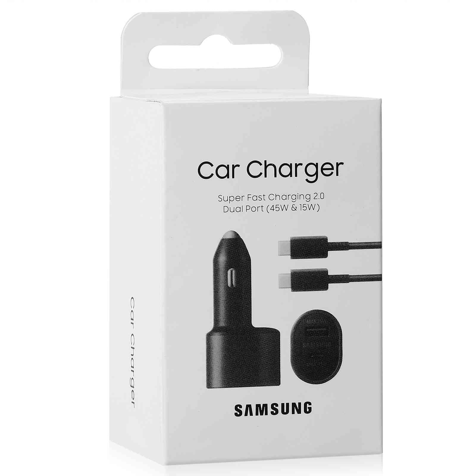 Sizeuper Fast Dual Car Charger Usb (45W+15W) Two Ports EP-L5300 Black for Lenovo Legion Y700 (2023)