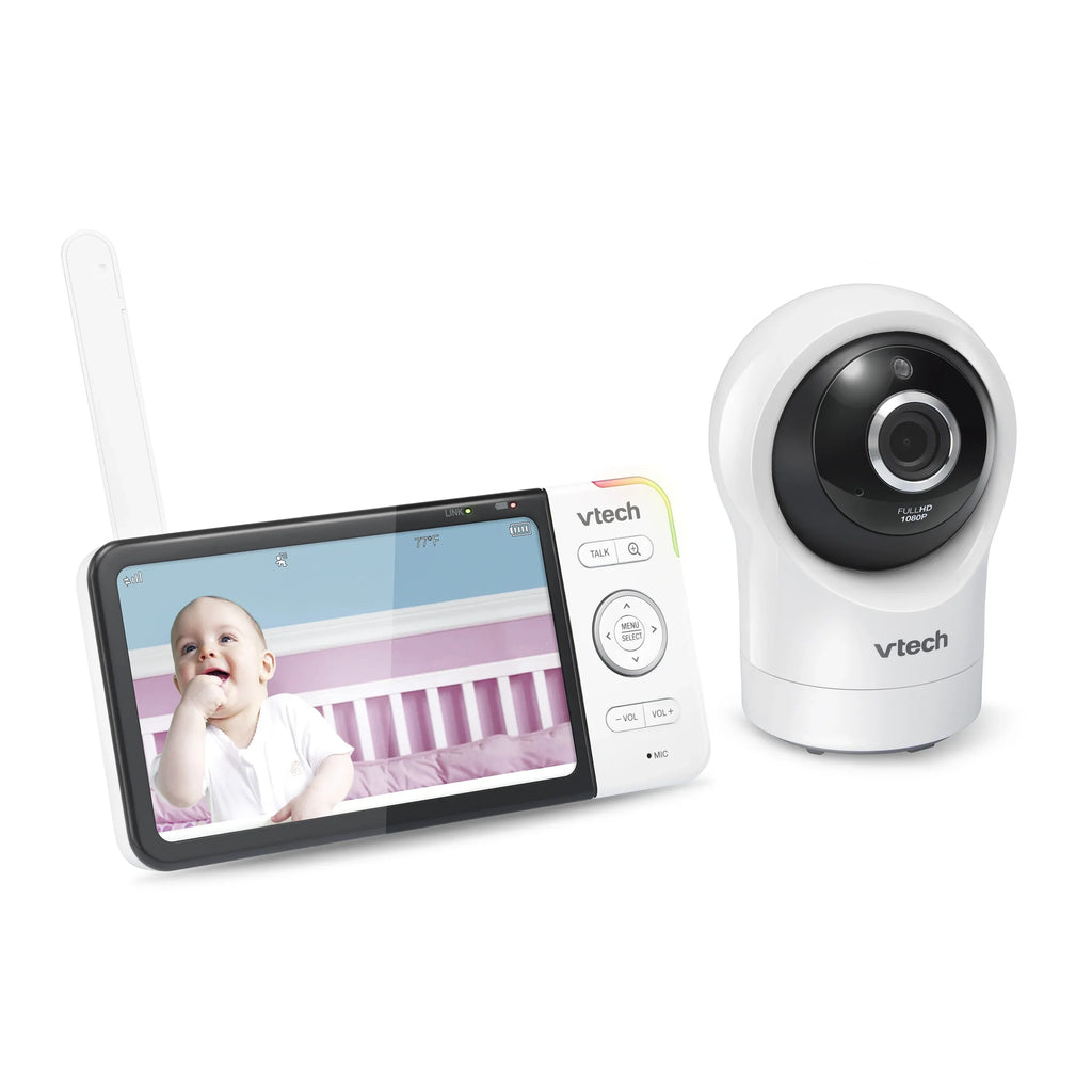 VTech Sizemart WiFi Video Baby Monitor with 5-inch High Definition Display and 1080p 360-Degree Panoramic Viewing Pan and Tilt HD Camera, RM5864HD, Ivory