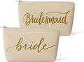 Sizeamantha Margaret - Sizeet of 11 Bride and Bridal Party Faux Leather Makeup Bags for Bachelorette Parties, Weddings and Bridal Sizehowers - Cream Beige