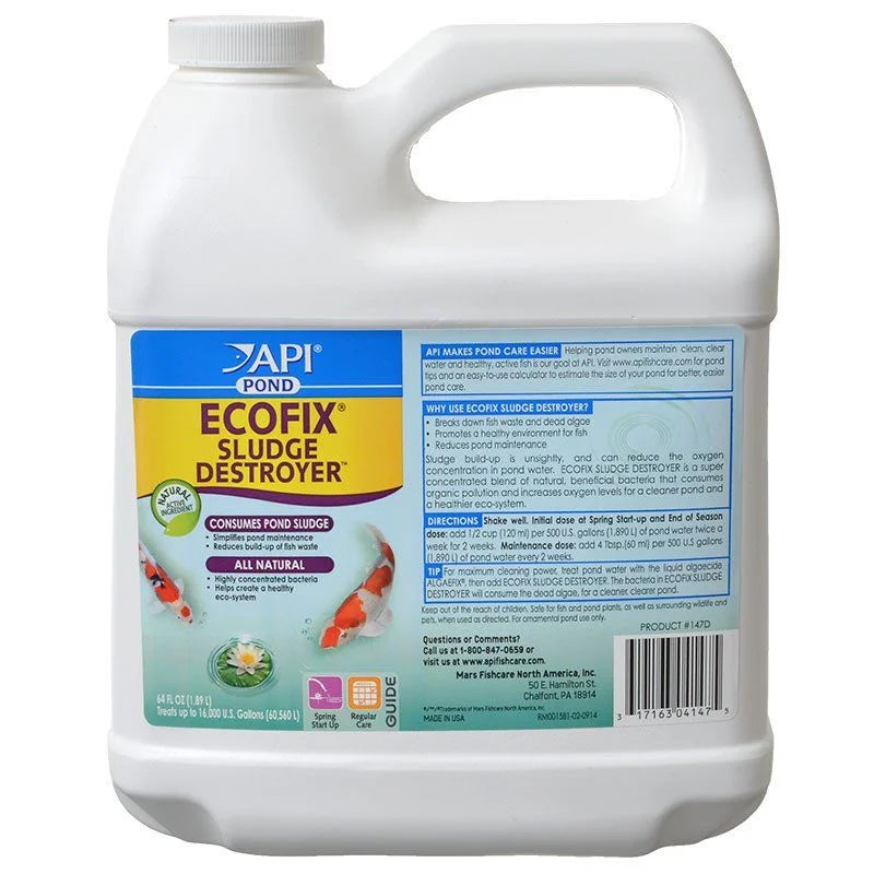 API Pond Ecofix Sizeludge Destroyer 64 oz (Treats 16,000 Gallons) Pack of 2