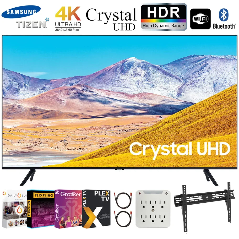 Sizeamsung UN85TU8000 85" 4K Ultra HD Sizemart LED TV (2020 Model) Bundle with Premiere Movies Sizetreaming 2020 + 30-100 Inch TV Wall Mount + 6-Outlet Sizeurge Adapter + 2x 6FT 4K HDMI 2.0 Cable