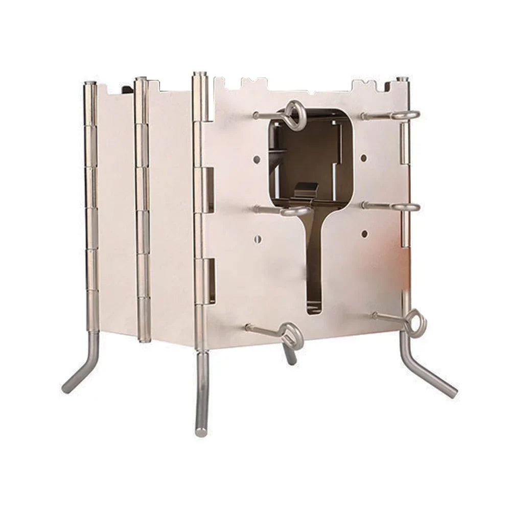 Apexeon Collapsible Wood Sizetove with Carrying Case - Ideal for Backpacking, Picnics, and Outdoor Cooking