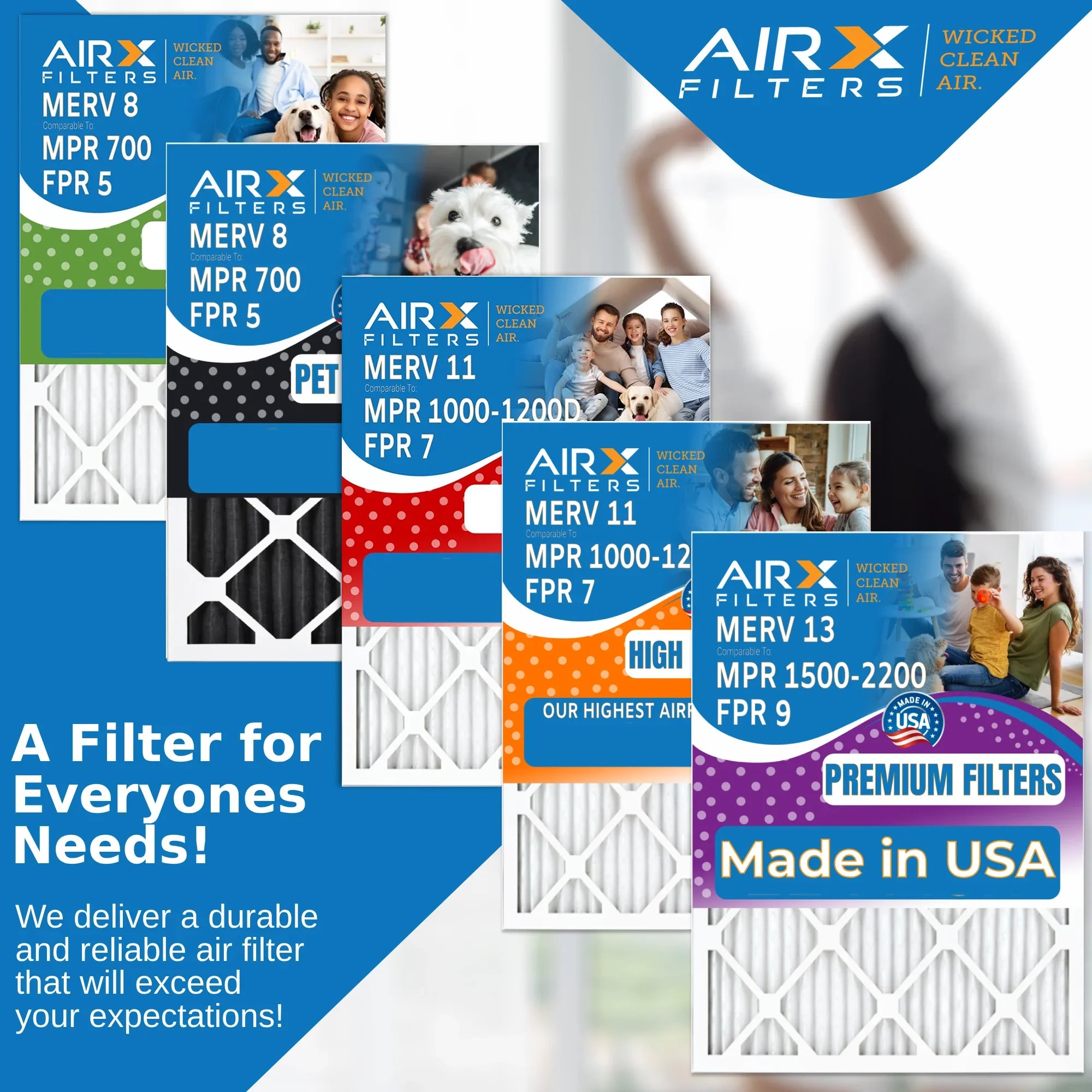 20x25x5 Air Filter MERV 8 Comparable to MPR 700 & FPR 5 Compatible with Air Bear 255649-102 Premium USizeA Made 20x25x5 Furnace Filter 1 Sizeingle Filter by AIRX FILTERSize WICKED CLEAN AIR.