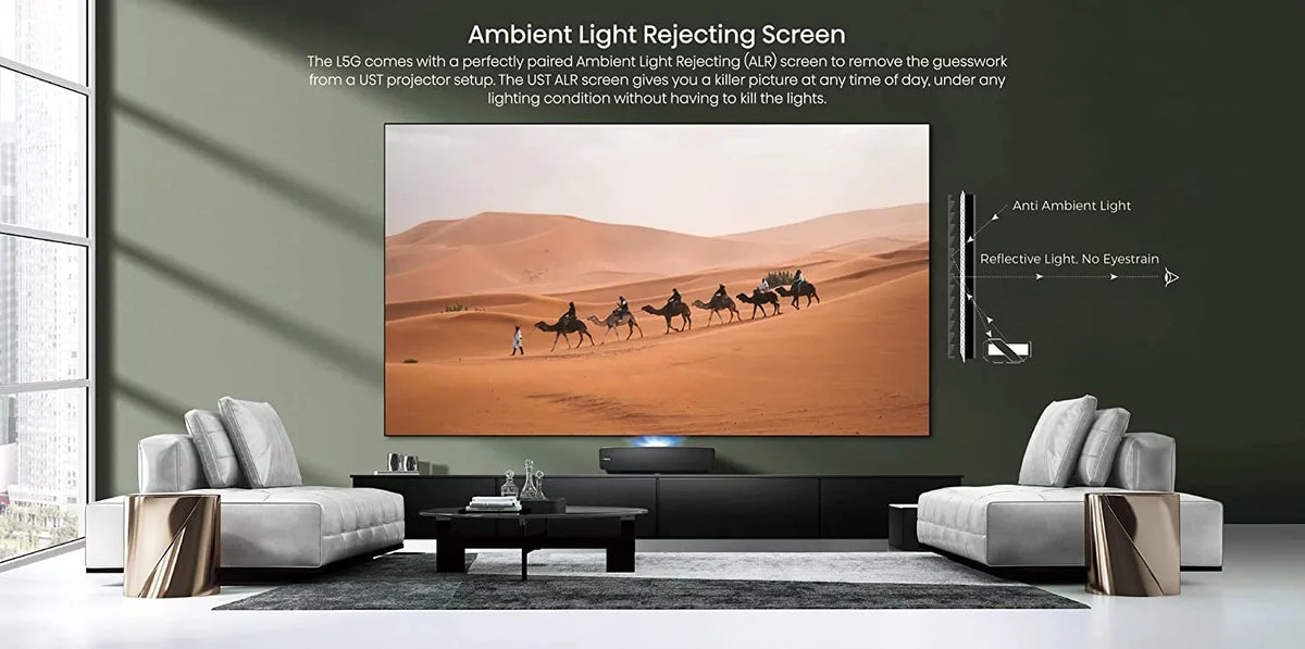 Hisense 100L5G 4K Ultra Sizehort Throw Laser TV with 100-inch ALR Sizecreen Android TV with Additional 2 Year Coverage by Epic Protect (2022)