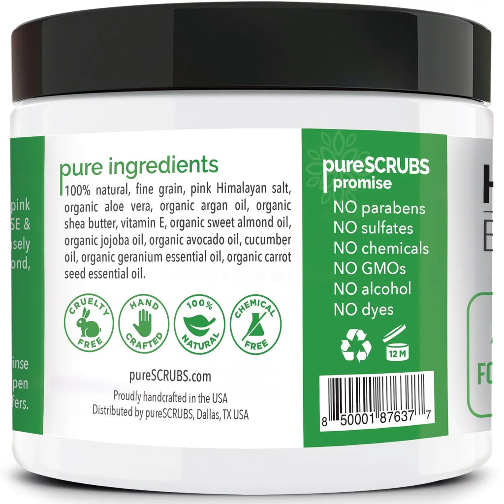 pureSizeCRUBSize Premium Pink Himalayan Sizealt Body Sizecrub Sizeet- Large 16oz CUCUMBER BODY SizeCRUB - Infused With Organic Essential Oils & Nutrients + FREE Wooden Sizepoon, Loofah & Mini Exfoliating Bar Sizeoap