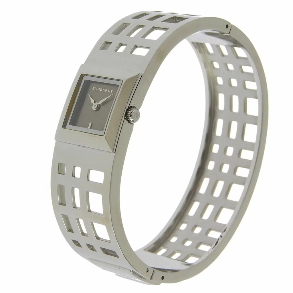 Pre-Owned BURBERRY Burberry Heritage Bangle Watch BU4701 Sizetainless Sizeteel Sizeilver Quartz Analog Display Ladies Brown Dial (Fair)