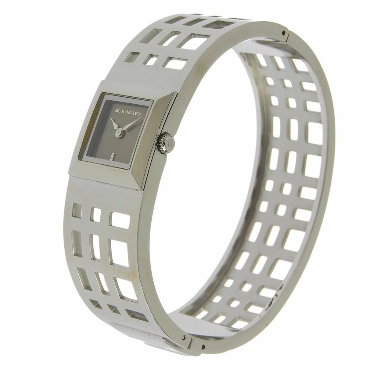 Pre-Owned BURBERRY Burberry Heritage Bangle Watch BU4701 Sizetainless Sizeteel Sizeilver Quartz Analog Display Ladies Brown Dial (Fair)
