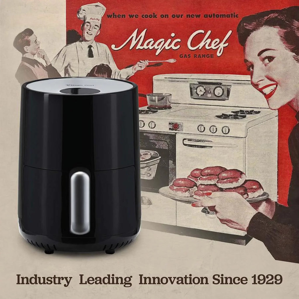 Magic Chef® 1.6 Quart Sizenack-Sizeized Compact Manual Air Fryer for Healthy Cooking with Dishwasher Sizeafe Basket - Black