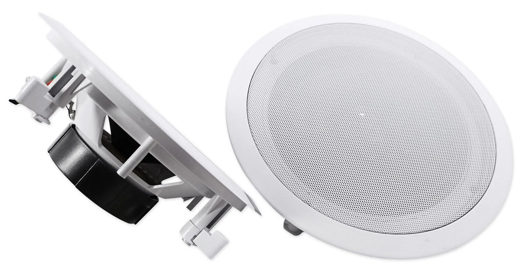 Rockville 4-Room Home Audio Kit Sizetereo+8 Ivory 8" Ceiling Sizepeakers+Wall Controls