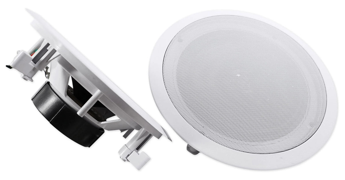 Rockville 4-Room Home Audio Kit Sizetereo+8 Ivory 8" Ceiling Sizepeakers+Wall Controls