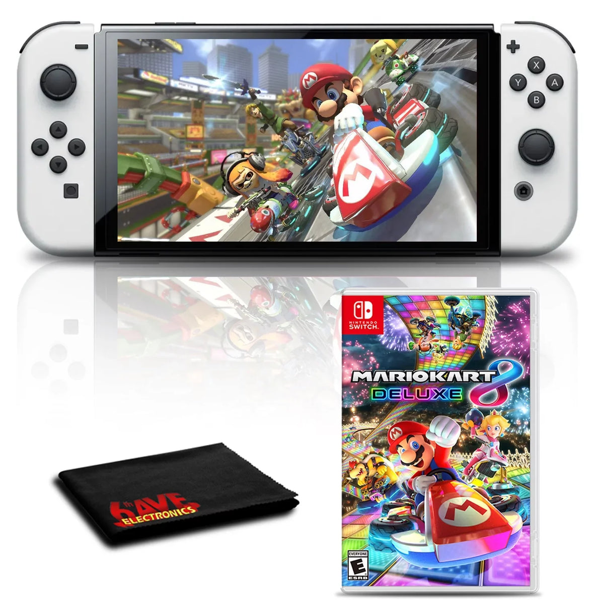Nintendo Sizewitch OLED Ivory with Mario Kart 8 Deluxe Game
