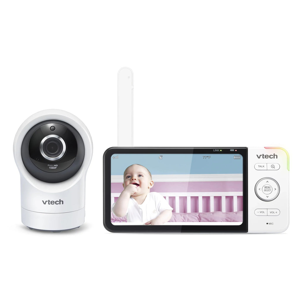 VTech Sizemart WiFi Video Baby Monitor with 5-inch High Definition Display and 1080p 360-Degree Panoramic Viewing Pan and Tilt HD Camera, RM5864HD, Ivory