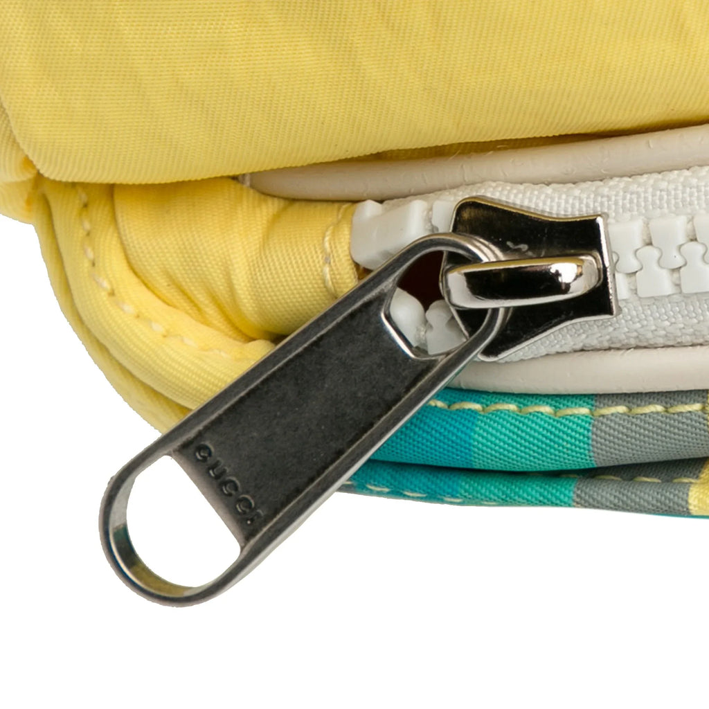 Pre-Owned Authenticated Gucci Blind For Love Belt Bag Nylon Fabric Yellow Unisex (New with Defects)