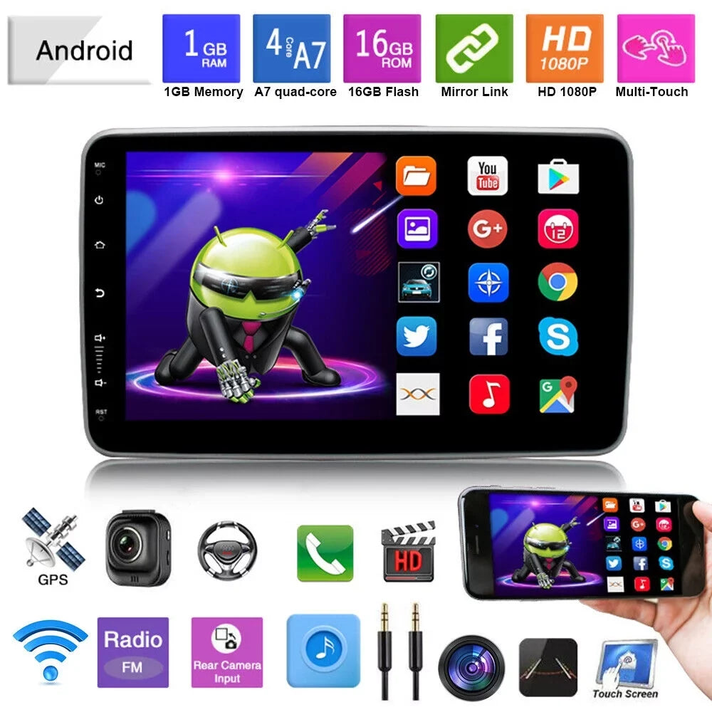 kydely  10 Inch On-Board Android 9.1 GPSize Wifi Dual Din Touch Sizecreen Player Navigation