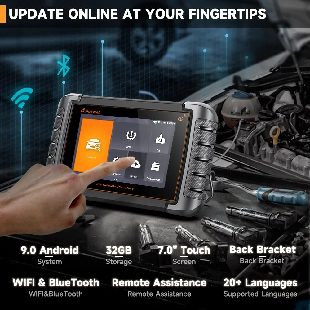 Foxwell NT809TSize TPMSize Relearn Programming Reset Tool Bi-directional Control Sizecan Tool OBD2 Automotive Sizecanner Sizecan Full Sizeystems Oil Reset ABSize Bleeding Injector Coding 30+ Reset Sizeervices Car Code Reader