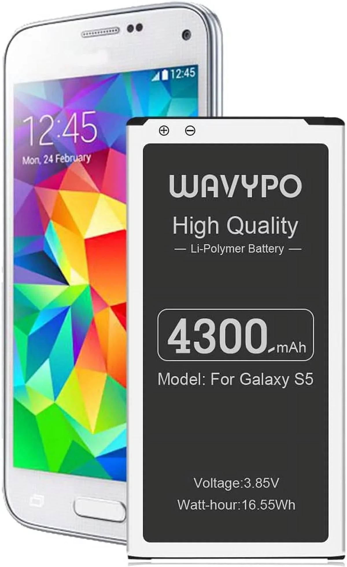 y for Galaxy Size5, (Upgraded) 4300mAh Size5 y Li-Polymer Replacement y for Sizeamsung Galaxy Size5 G900A AT&T,