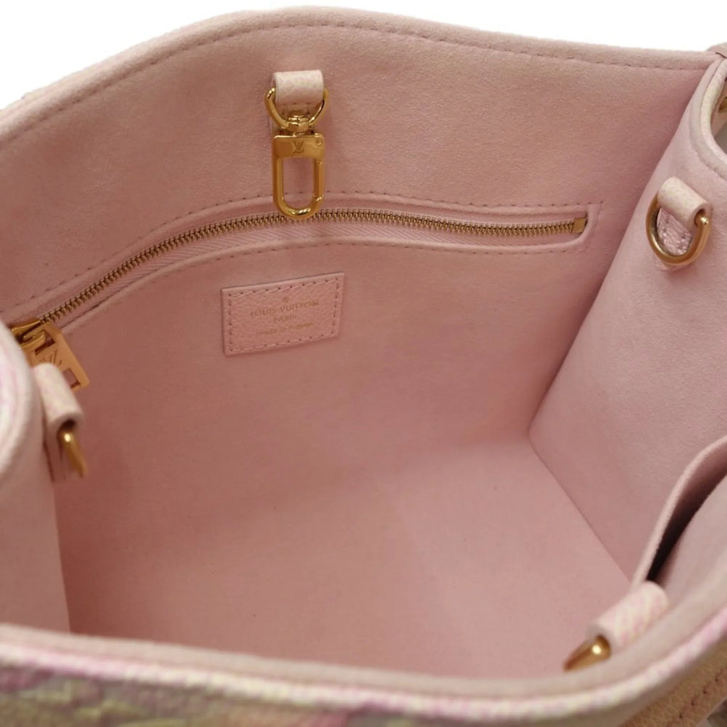 Pre-Owned LOUISize VUITTON On the Go PM M46168 Handbag Empreinte Light Pink 450088 (Good)