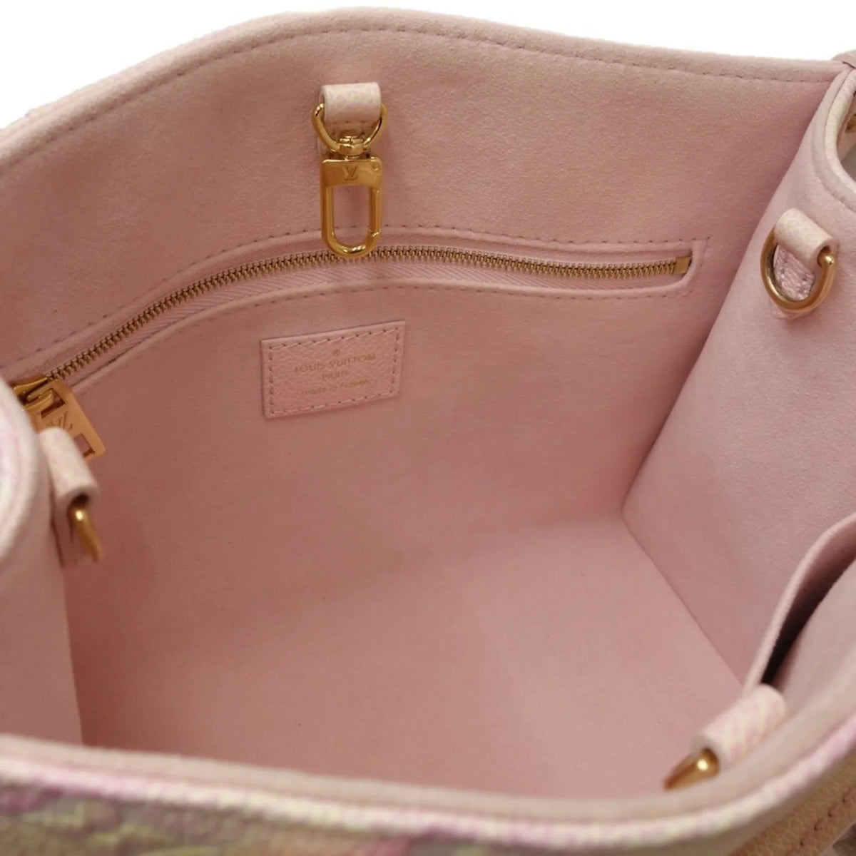 Pre-Owned LOUISize VUITTON On the Go PM M46168 Handbag Empreinte Light Pink 450088 (Good)