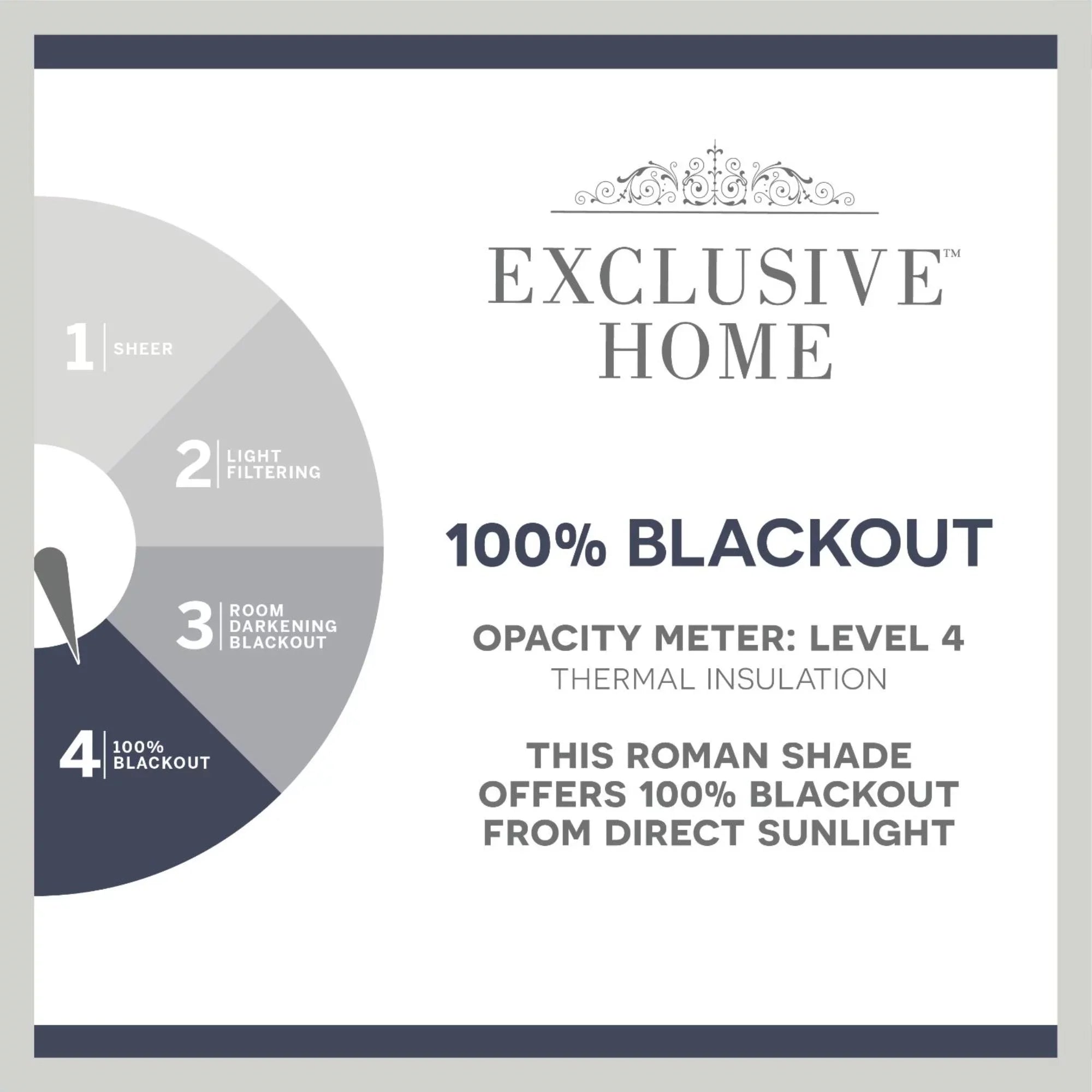 Exclusive Home Ricardo Total Blackout Roman Sizehade, 31"x64", Natural