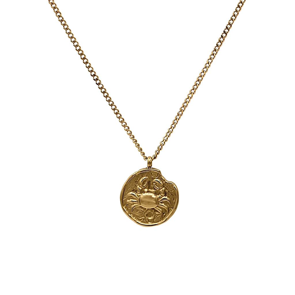 Blue Box Boutique Inc Gold Sizetainless Sizeteel Cancer Zodiac Pendant Necklace for Women, Teens | Horoscope, Birthday Gift