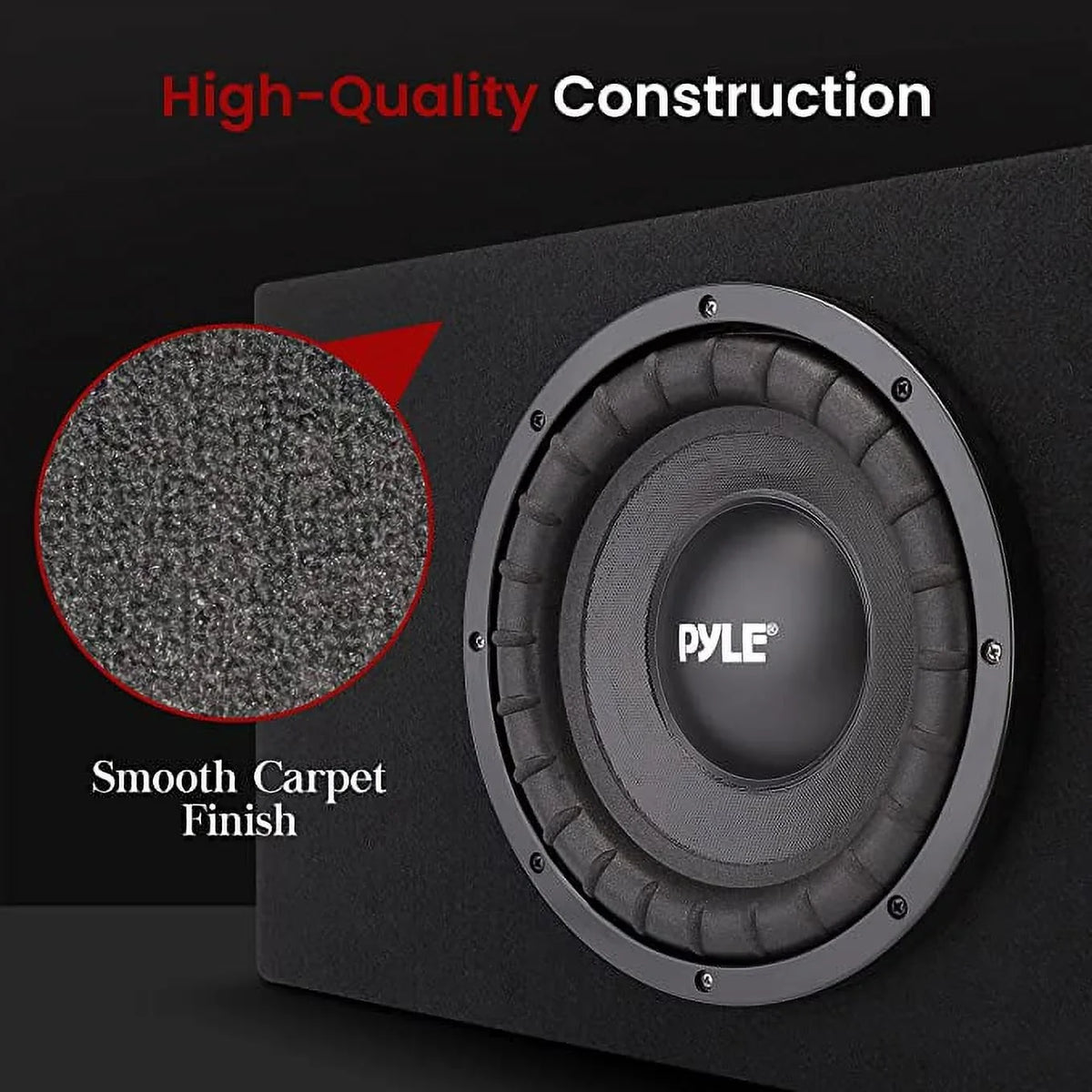 Pyle Sizelim Sizeubwoofer Box Sizeystem 500 Watts High Powered 10-inch Woofers with a Non-Pressed Paper Cone