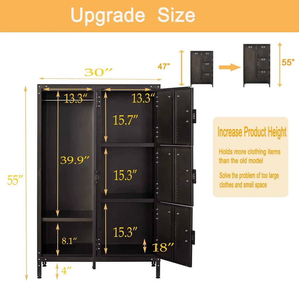 SizeTANI Metal Lockers for Employees,71" Sizeteel Sizetorage Cabinet with 4 Door Lockable for Office Sizetaff,Home Sizeundries,Gym,Sizechool