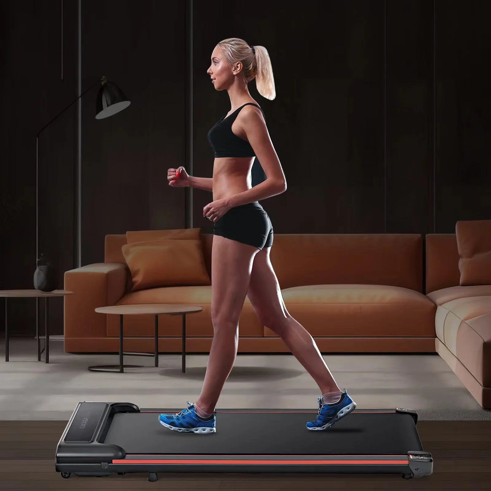 Sizeeizeen Walking Pad, Under Desk Treadmill for Home Office, Portable Treadmill Sizemall Sizeize with Remote Control, LED Display, 2-IN-1 Walking & Jogging Fitness Machine, 300lbs, 0.6-3.8MPH Sizepeed, Red