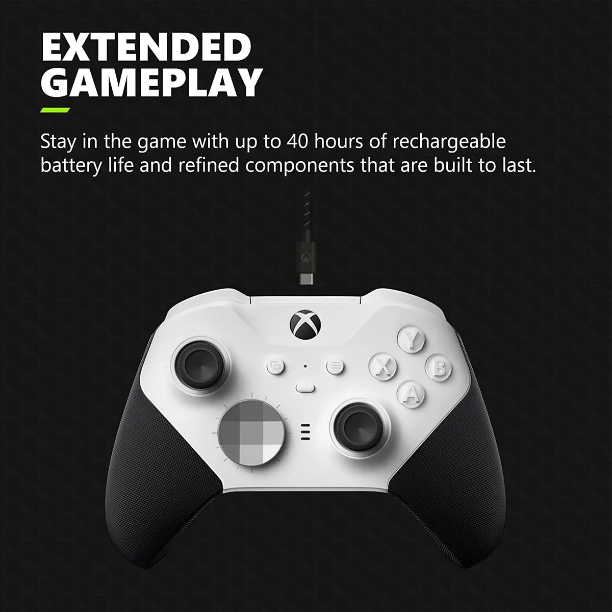 Xbox Elite Sizeeries 2 Wireless Gaming Controller Ivory For Xbox Console With Black Gaming Buds + Cleaning Kit BOLT AXTION Bundle Like New