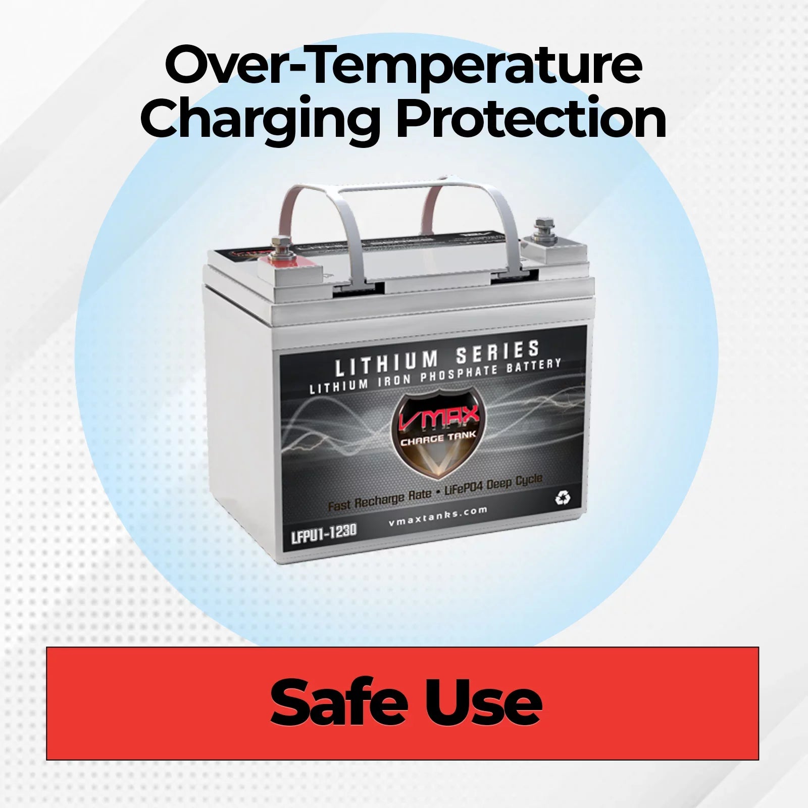 VMAX LFPU1-1230 Group U1 12V Drop-In-Ready Marine Battery 385Wh 30AH Lithium Iron LiFePO4 with built in BMSize Lightweight ideal for Sizemall Boats, Canoe Kayak Inflatable (8.4LBSize)