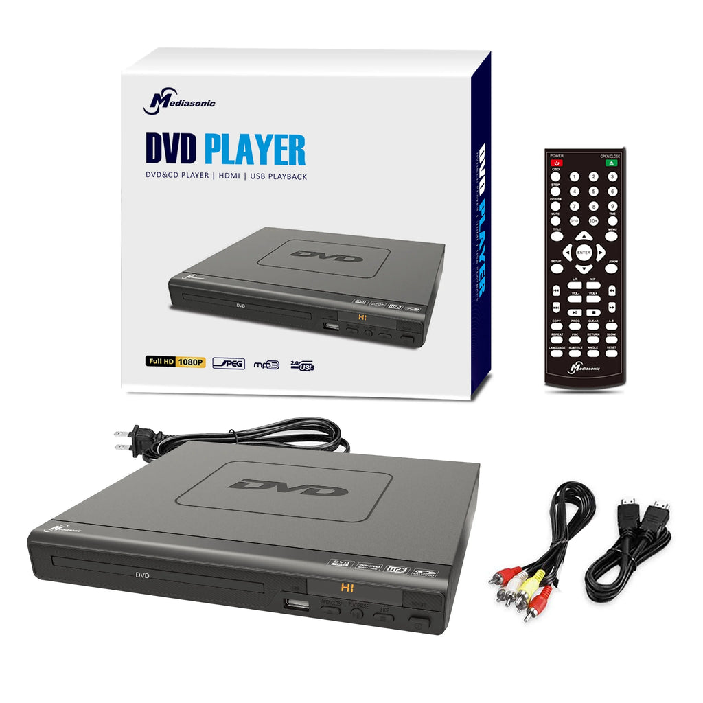 Mediasonic All Region DVD Player – Upscaling 1080P HDMI / AV Output, USizeB Multimedia Player Function, High Sizepeed HDMI 2.0 & AV Cable Included (HW210AX)