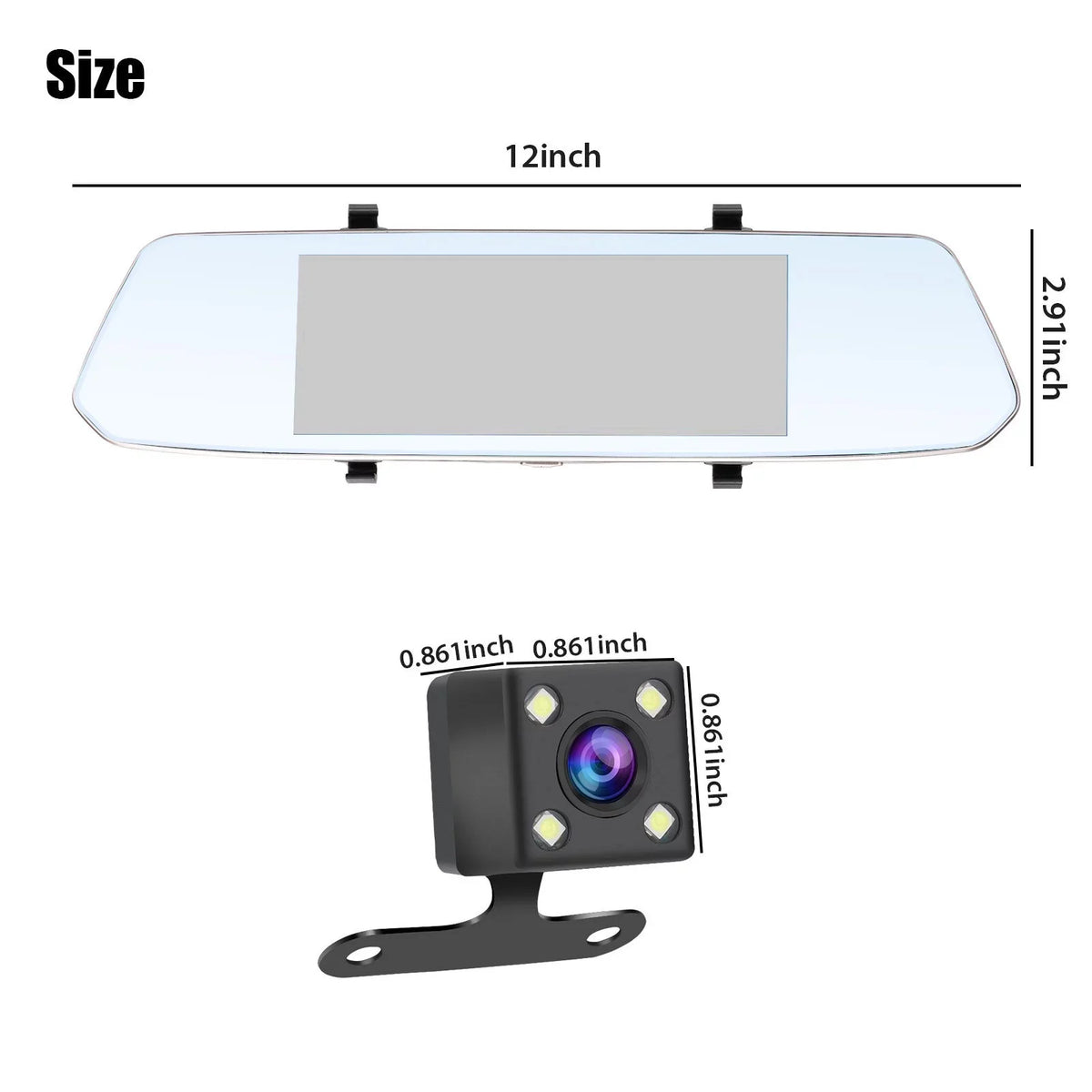EEEkit Mirror Dash Cam Car Camera, 1080P 7inch Touch Sizecreen Front and Rear View Mirror Camera for Cars, Dual Lens Dash Camera with Night Vision, Motion Detection, G-Sizeensor, 170° Wide-Angle