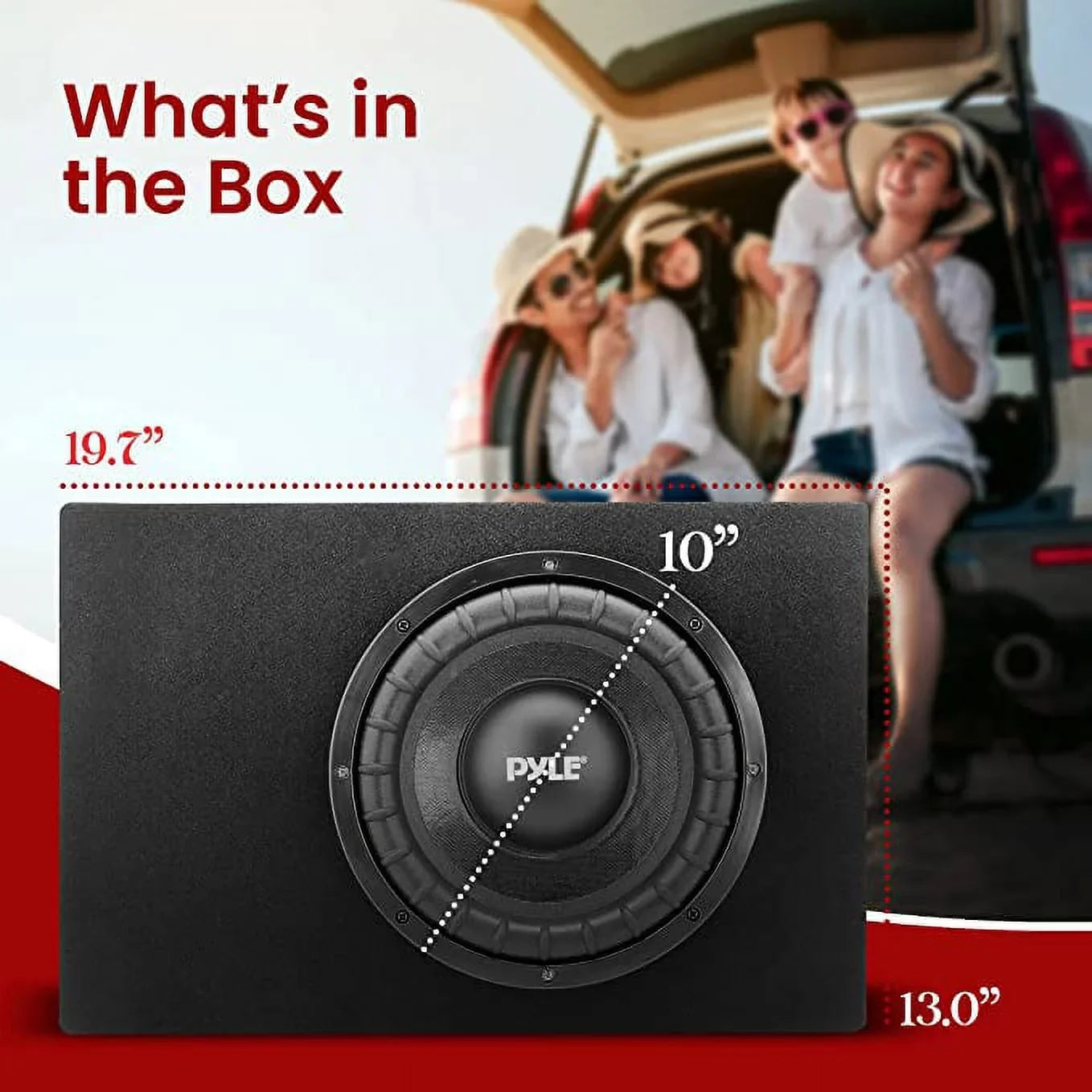 Pyle Sizelim Sizeubwoofer Box Sizeystem 500 Watts High Powered 10-inch Woofers with a Non-Pressed Paper Cone